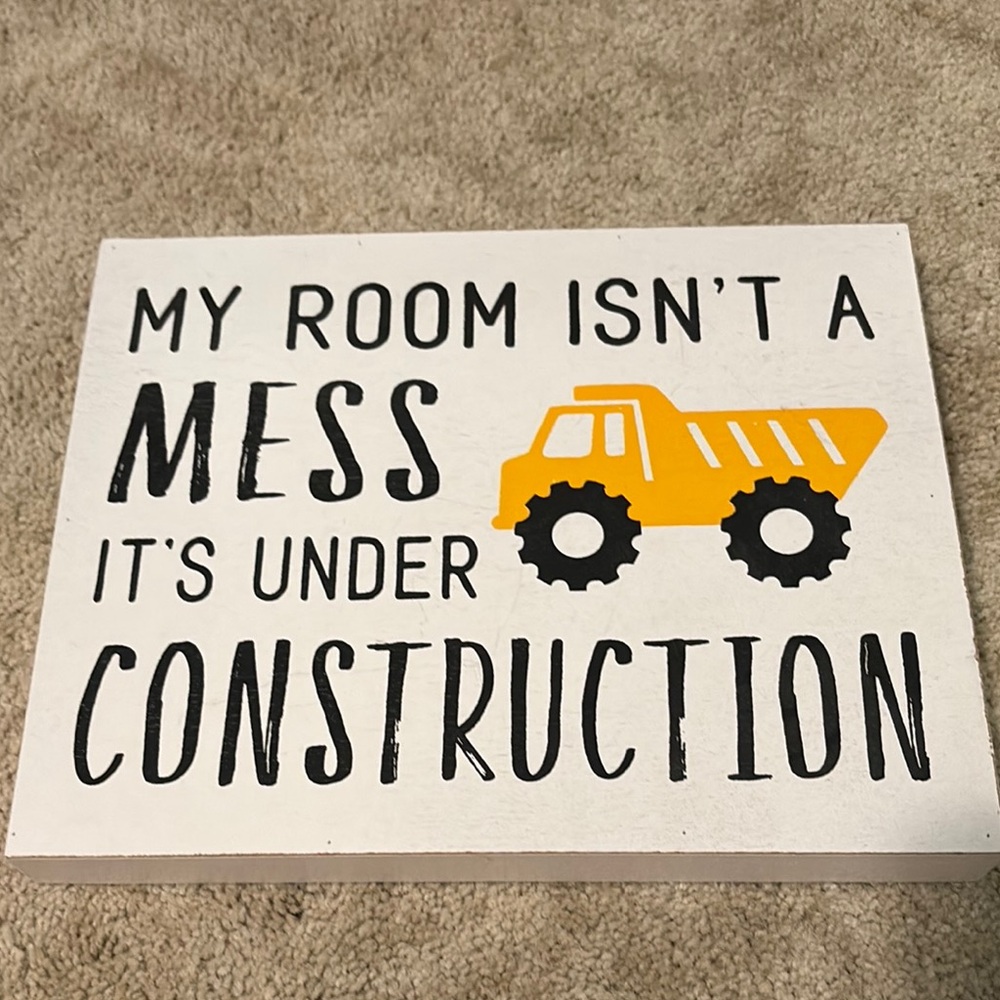 Hobby Lobby Black and Orange Construction Wall Art - Picture 2 of 2